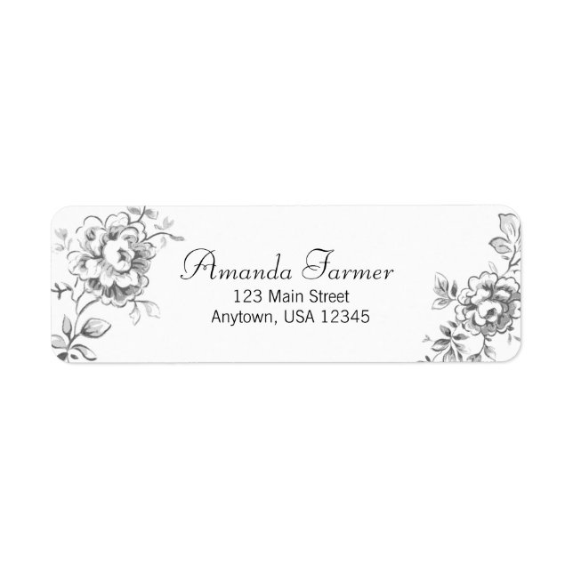 Engraved Floral Toile w/Windmill & Boats-Gray Label (Front)