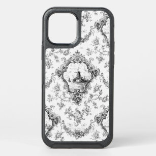 Engraved Floral Toile w/Windmill & Boats-Gray OtterBox Symmetry iPhone 12 Case