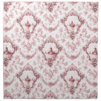 Engraved Floral Toile w/Windmill & Boats-Pink