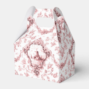 Engraved Floral Toile w/Windmill & Boats-Pink Favor Boxes