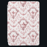 Engraved Floral Toile w/Windmill & Boats-Pink iPad Air Cover<br><div class="desc">Elegant classic engraved pink and white floral toile pattern featuring windmill and sailboat vignettes in ornate Rococo medallions with garlands of roses and swirling vines. Pattern is seamless and can be scaled up or down.</div>