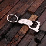 Engraved Foot Shaped Steel Bottle Opener Keychain<br><div class="desc">Personalized polished stainless steel key chain and bottle opener.</div>