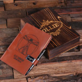 Engraved Gift Box Set with Pen and Leather Journal (Top)