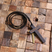 Engraved Gift Box with Black Cross Necklace (Back)