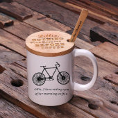 Engraved Gift Set Bamboo Teaspoon Lid & Coffee Mug (Top)