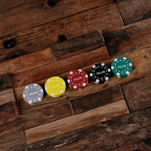 Engraved Gift Set of Flasks, Cards & Poker Chips (Top)