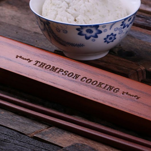 Engraved GIft Set with Bamboo Set and Chopsticks (Top)