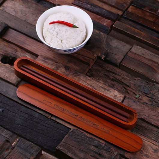 Engraved GIft Set with Bamboo Set and Chopsticks (Inside)