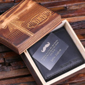 Engraved Gift Set with Black Leather Men's Wallet (Inside)