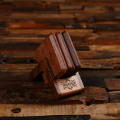 Engraved Gift Set with Square Wooden Coasters (Front)