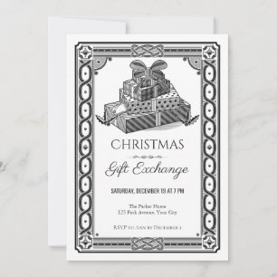 Engraved Gift Stack Christmas Party Invitation