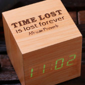 Engraved Green LED Display Wooden Digitial Clock (Top)