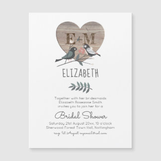 Engraved Heart Woodland Wedding Bridal Shower