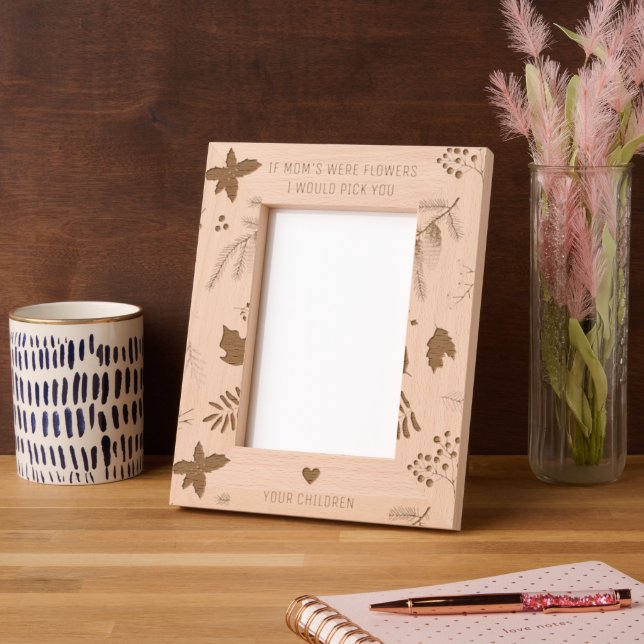 Engraved 'If Moms Were Flowers' Photo Frame (Left)