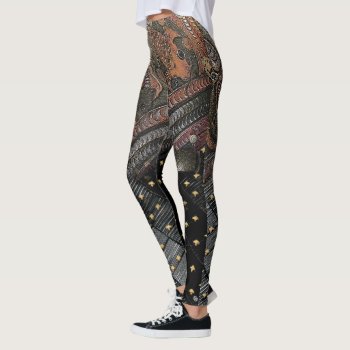 Engraved Imperial Samurai Leather Leggings by AlignBoutique at Zazzle