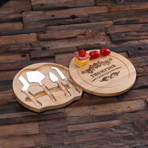undefined | Engraved Kitchen Tools Set and Bread Cutting Board