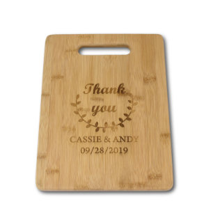  Engraved Laurel Wreath Bamboo Cutting Board