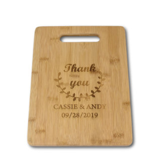  Engraved Laurel Wreath Bamboo Cutting Board