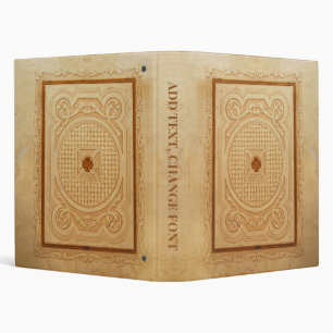 Engraved Leather-like Book Cover 3 Ring Binder