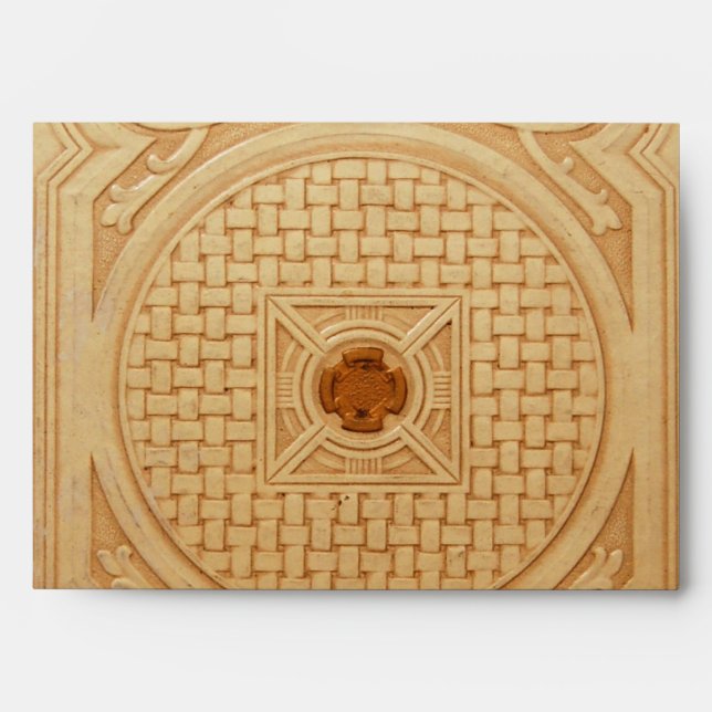 Engraved Leather-like Book Cover Image Envelope (Front)