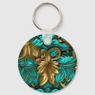 Engraved leather-look keychain