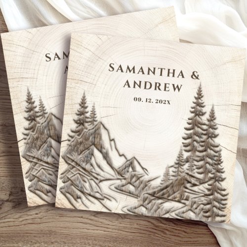 Engraved Look Forest Wedding Paper Cloth Napkin