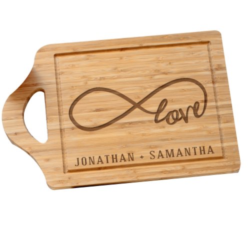 Engraved Love Infinity Bamboo Cutting Board