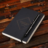 Engraved Luxurious Metal Pen with Black Notebook (Front)