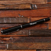 Engraved Luxurious Metal Pen with Black Notebook (Front)