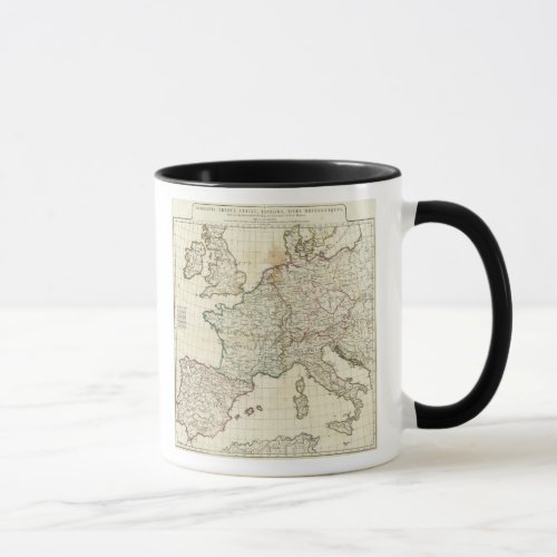 Engraved Map of Europe Mug