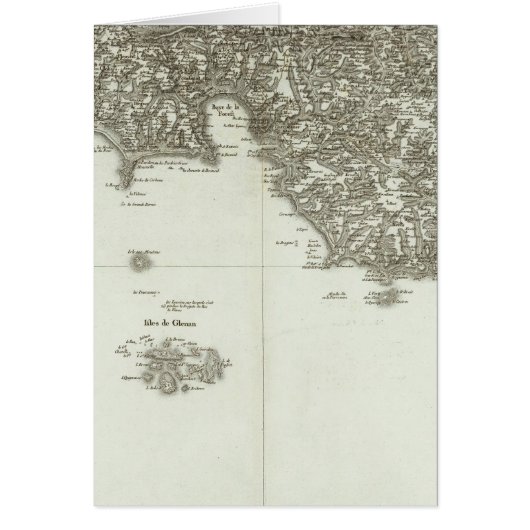 Engraved map of France 2 Cards (Front)