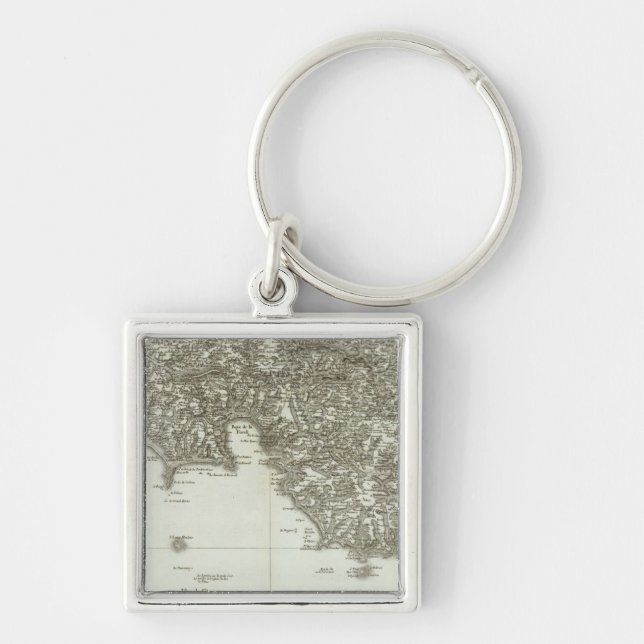Engraved map of France 2 Keychain (Front)