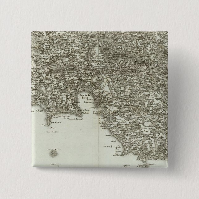 Engraved map of France 2 Pinback Button (Front)