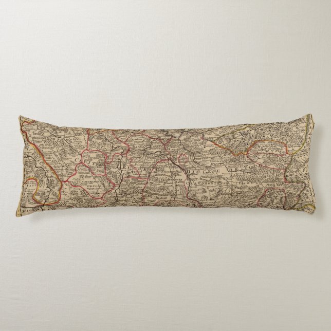 Engraved map of France Body Pillow (Front)