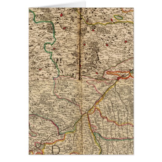 Engraved map of Germany's forests Cards (Front)