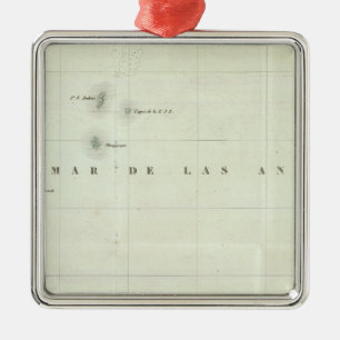 Engraved Map of Panama Metal Ornament