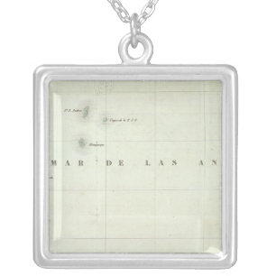 Engraved Map of Panama Silver Plated Necklace