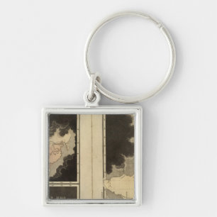engraved maps of the world keychain