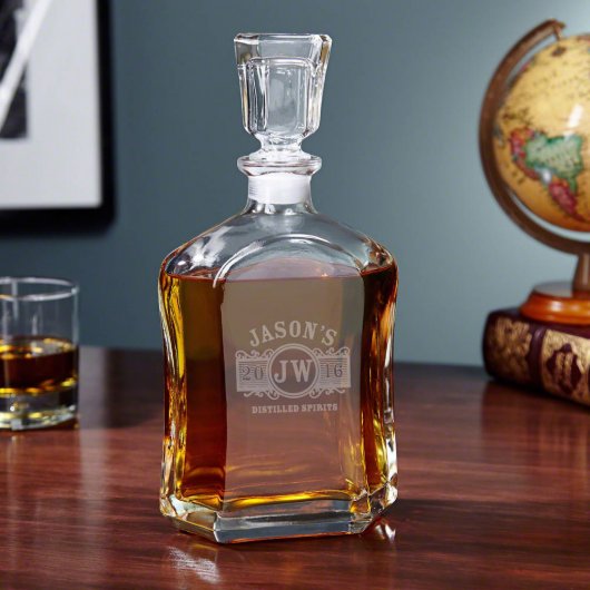Engraved Marquee Argos Liquor Decanter (Front)
