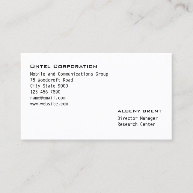 Engraved Modern Business Card (Front)