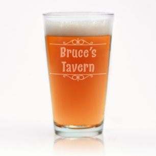 Engraved Personal Bar Pint Glass