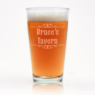 Engraved Personal Bar Pint Glass