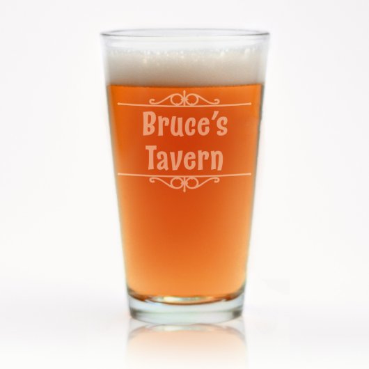 Engraved Personal Bar Pint Glass (Front)