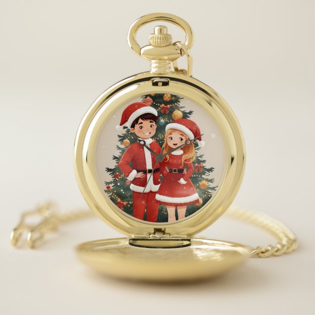 Engraved personalized christmas romantic gift mens pocket watch (Inside)