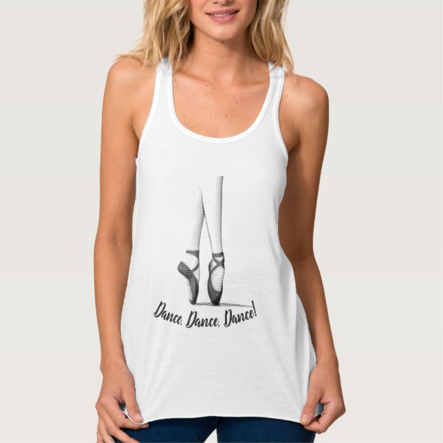 Engraved Pointe Shoes - Customizable Text Tank Top (Front)