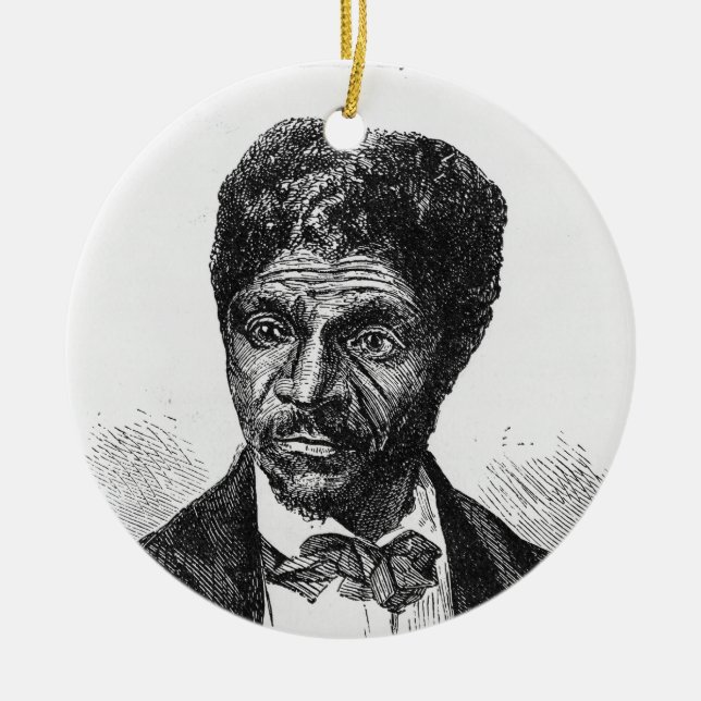 Engraved Portrait of African American Dred Scott Ceramic Ornament (Front)