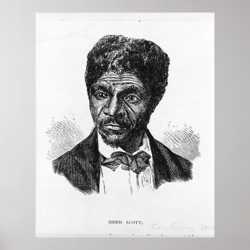 Engraved Portrait of African American Dred Scott Poster