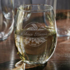 Engraved Rhone Valley Grape Stemless Wine Glass