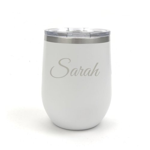 Engraved Script Name 12 oz Insulated Wine Tumbler