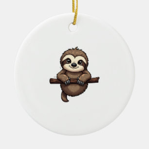 Engraved Sloth Tee Vintage Animal Art (2) Ceramic Ornament